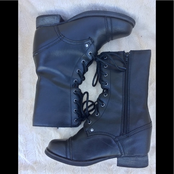 Skechers Shoes - SKECHERS SKCH+3 Leather Black Combat Boots